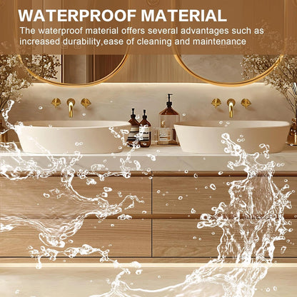 60” - 96” Floating Bathroom Vanity Includes Irregular Mirrors with Double Sinks