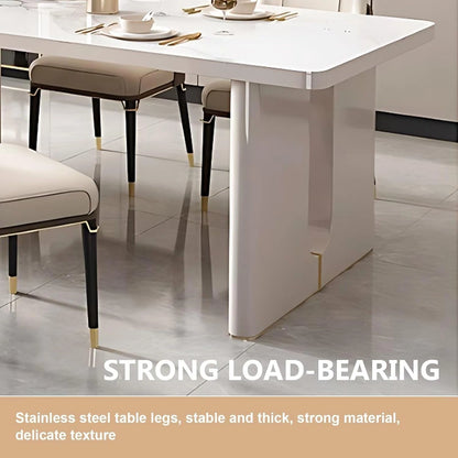 67” - 95” White Kitchen Island Includes Patterned Table Top & Classified Storage Space (No Chair)