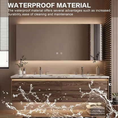 60” - 84” Elegant Bathroom Vanity Includes Textured Countertop & Wood Grain Cabinet