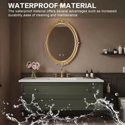 40” - 64” French Retro Bathroom Vanity Includes Dark Green Cabinet