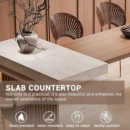 47” - 71”Natural Unique Kitchen Island Includes Spacious Storage (No Chair)
