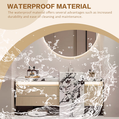 52"-72" Freestanding Bathroom Vanity With Single Sink And Smart Led Mirror