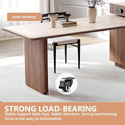 61” – 77” Minimalist Kitchen Island Includes Sliding Rail Socket & Several Drawers (No Chair)