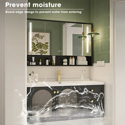 36"- 48" Modern Bathroom Vanity with Sink and Intelligent Defogging Mirror