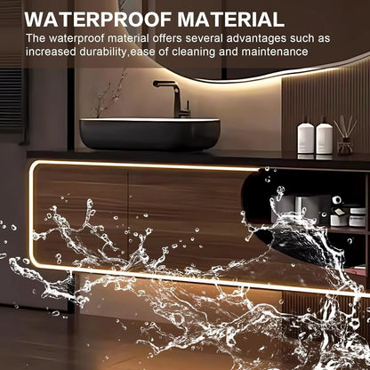 48” - 68” Brown Modern Bathroom Vanity Includes Above Counter Sink & Irregular Mirror