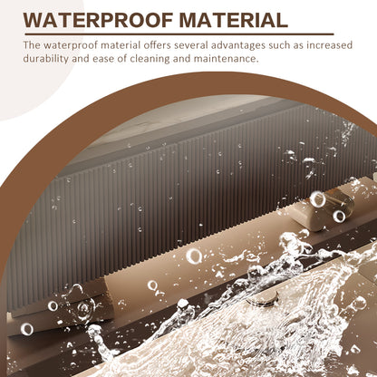 36"- 64" Bathroom Vanity with Wall Mounted Led Oval Mirror and Single Sink