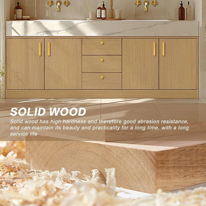 64” - 96” Freestanding Bathroom Vanity Includes Enclosed Space Storage Cabinets