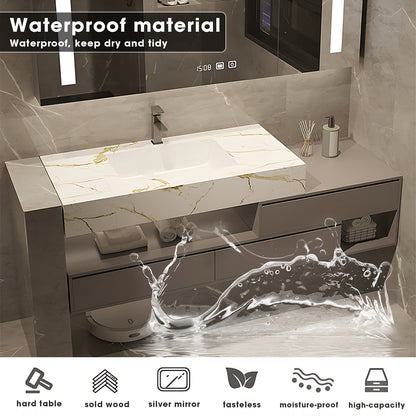 SALE 56" Solid Wood Single Sink Wall Mounted Bath Vanity Set with Defogging Mirror