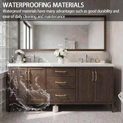 64” - 96” Bathroom Vanity with Floor Mount Wood Texture Cabinet