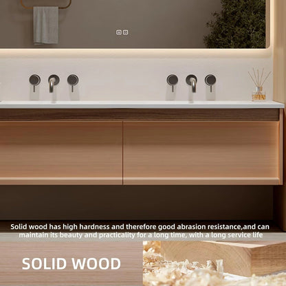 60” - 78” Floating Bathroom Vanity with Modern Simple Design