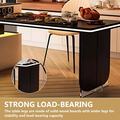 83” – 98” Modern Practical Kitchen Island Includes Mobile Guide Socket & Ambient Light (No Chair)