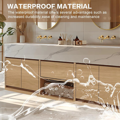 68” - 96” Modern Minimalist Bathroom Vanity Includes Log Style Surface