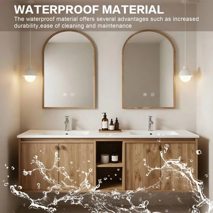 60” - 84” Unique Elegant Bathroom Vanity Includes Wood Grain Cabinet