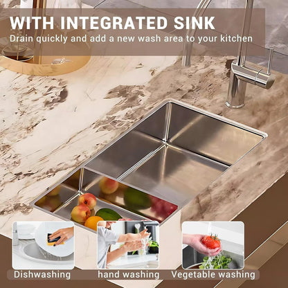 67” - 83” Elegant Modern Kitchen Island with Patterned Slate Tabletop (No Chair)