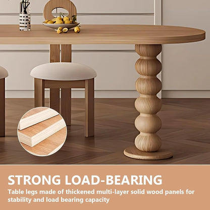 66” - 82” Modern Log Kitchen Island with Extendable Dining Table (No Chair)