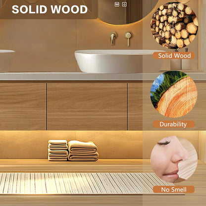 68” - 88” Modern Exquisite Bathroom Vanity Includes Above Counter Sinks & Round Mirrors