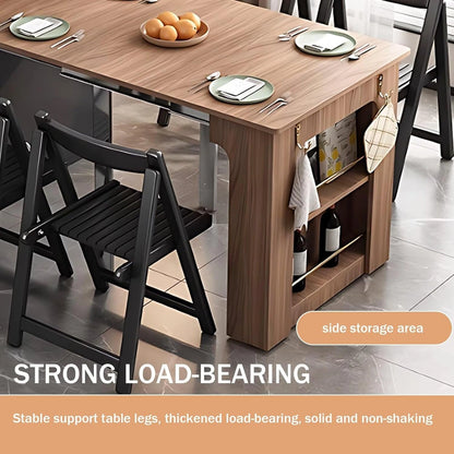 81” Retro Practical Kitchen Island with Striped Glass Cabinet Door (No Chair)