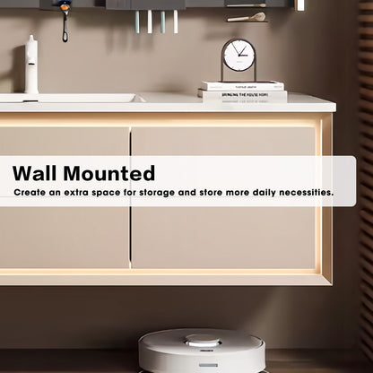 44"- 64" Wall Mounted Bathroom Vanity Set With Single Sink And Smart Led Mirror Cabinet