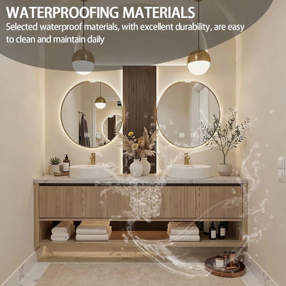 60” - 84” Floating Bathroom Vanity with Drawers & Open Shelf