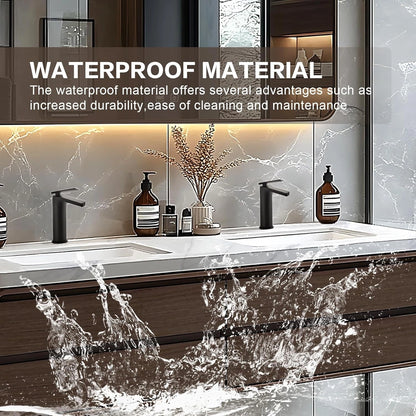 60” - 78” Simple Bathroom Vanity Includes Symmetrical Drawer & Textured Tabletop