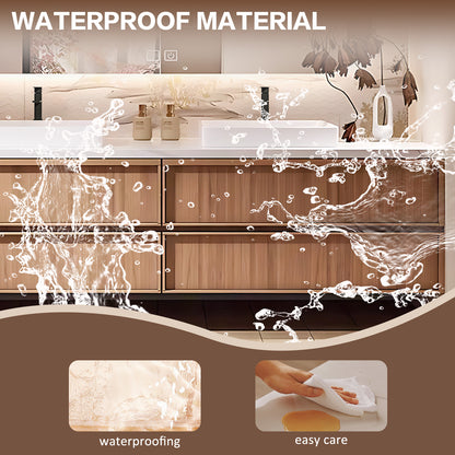 56"- 78" Floating Double Ceramic Sink With Led Lighting Smart Mirror