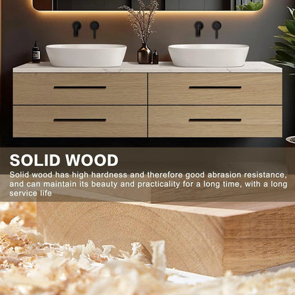 60” - 78” Wall-Mount Vanity Includes Modern Floating Design