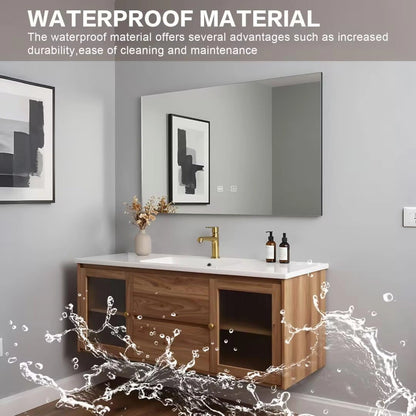 44” - 60” Wood Grain Bathroom Vanity with Large Storage Space