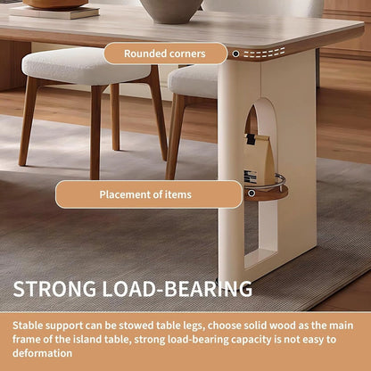 65” - 81” Spacious Versatile Kitchen Island Includes Storage Base & Open Shelf (No Chair)