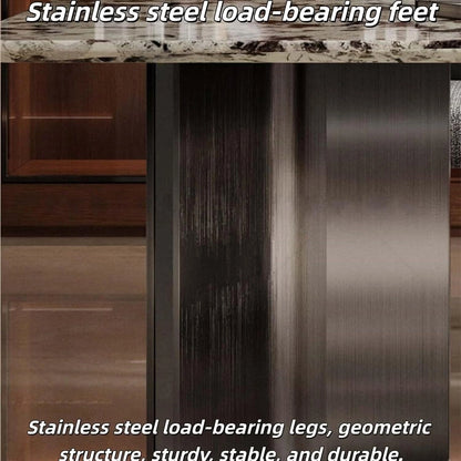 55” - 79” Modern Dinner Table with Marble Countertop & Luxury Textures (No Chair)