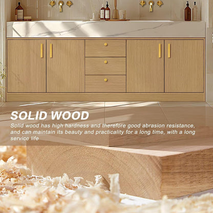 72''Freestanding Bathroom Vanity with Sink Set Enclosed Space Storage