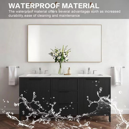 60” - 84” Freestanding Bathroom Vanity Includes Vertical Stripe Design