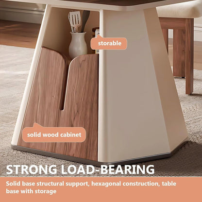 81” - 87” Spacious Natural Kitchen Island Includes Multi-Shape Tabletop (No Chair)