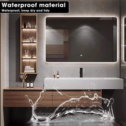 40” - 60” Modern Bathroom Vanity Includes Mirror Side Storage & Ceramic Basin