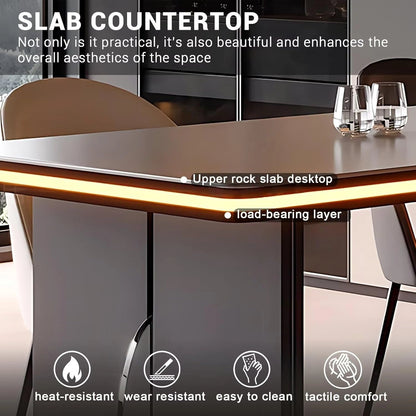 98” Modern Minimalist Kitchen Island Includes Open Island Glass Sliding Door (No Chair)