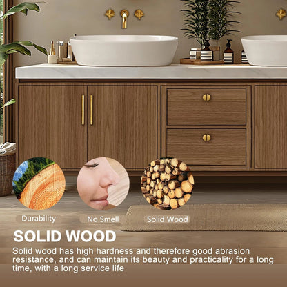 60” – 96” Retro Exquisite Bathroom Vanity Includes Symmetrical Stripe Cabinets