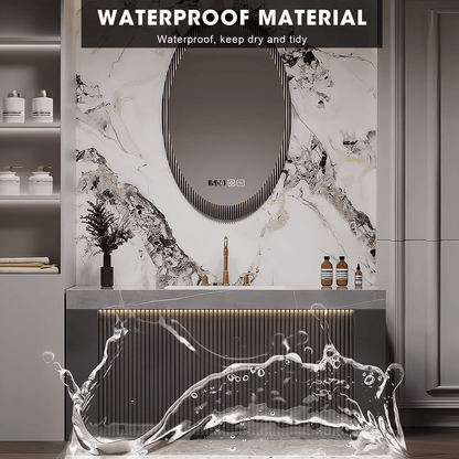 40"- 60" Wall Mounted Bathroom Vanity Set with Single Sink & Oval Mirror