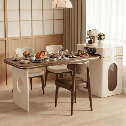 75” Brown Simple Kitchen Island Equipped Socket Setup & Built-in Storage Space