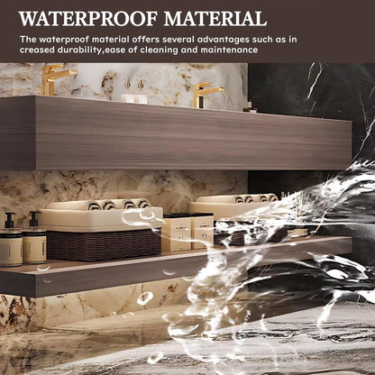 60” - 78” Wood Grain Bathroom Vanity with Separate Design & LED Defog Mirror