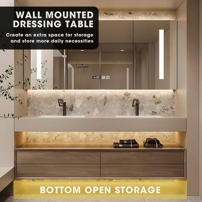 60” - 78” Natural Practical Bathroom Vanity with Ceramic Basin and Time Manager