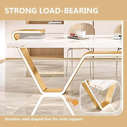 94” - 102” Luxury Exquisite Kitchen Island Includes Irregular Stainless Table Legs (No Chair)