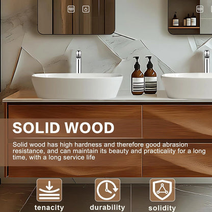 60” - 78” Modern Art Bathroom Vanity with Wave Texture Design