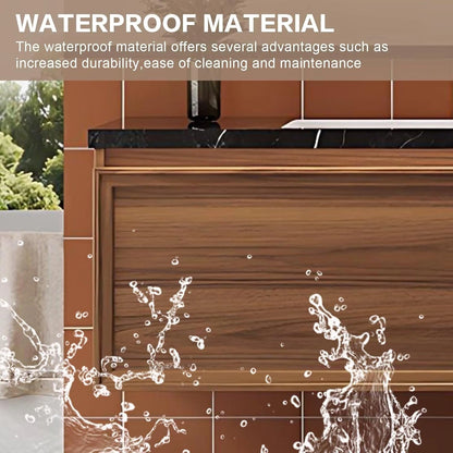 40” - 76” Unique Bathroom Vanity with Sink Includes Embossed Wood Grain Cabinets
