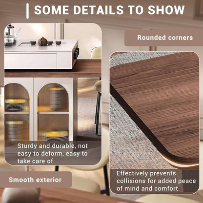 98” - 106” Unique Kitchen Island Includes Black Striped Design Table Legs