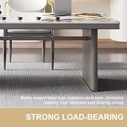 83” - 98” Light Luxury Kitchen Island with Gold Stripes Decoration (No Chair)