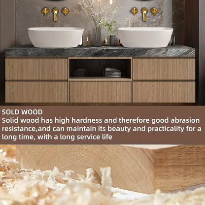 60” – 96” Luxury Textured Bathroom Vanity Includes Above Counter Sinks