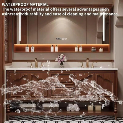 60” - 76” Unique Retro Bathroom Vanity with Open Storage Space