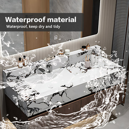 36"- 64" Single Bathroom Vanity Set with Smart Led Mirror and Ceramic Basin