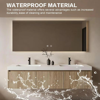 60” - 84” Minimalist Practical Bathroom Vanity with LED Smart Defogging Mirror