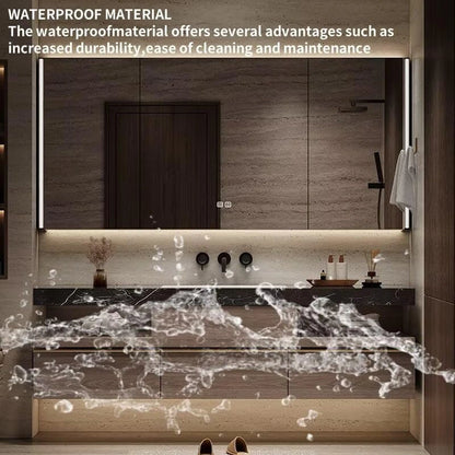 52” - 68” Floating Bathroom Vanity with Black Textured Countertop