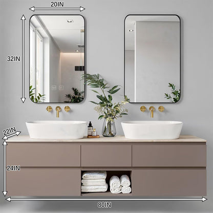 60"-96"Modern Taupe Bathroom Vanity with Open Shelf, Double Sinks & Gold Hardware